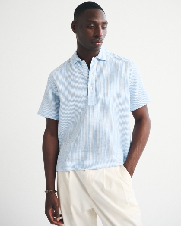 Gauzy Popover, Light Blue Stripe view 1