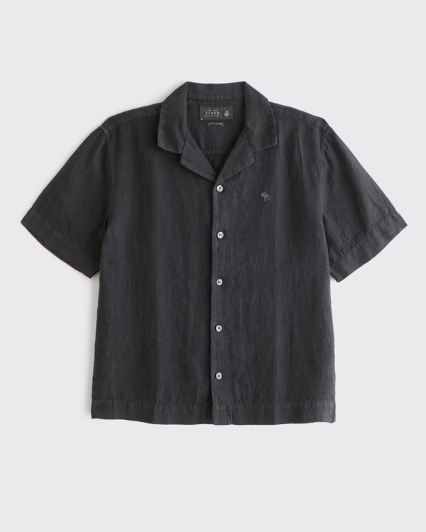【C.E】FK Sheets Short Sleeve Shirt Men's 100% Linen Short-Sleeve Button-Up Icon Shirt | Men's Tops