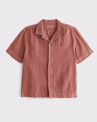 アイコン 100% リネン 半袖シャツ