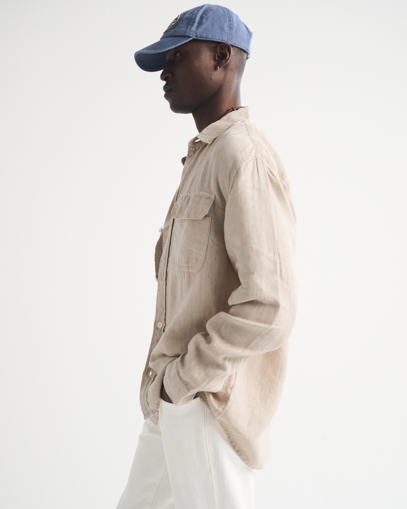100% Linen 2-Pocket Shirt - thumbnail 3