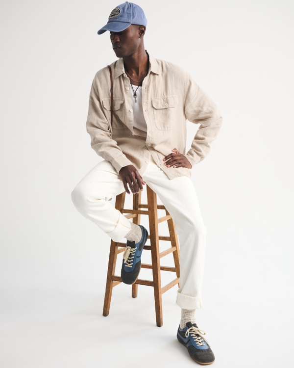 Men's 100% Linen 2-Pocket Shirt | Men's Tops | Abercrombie.com