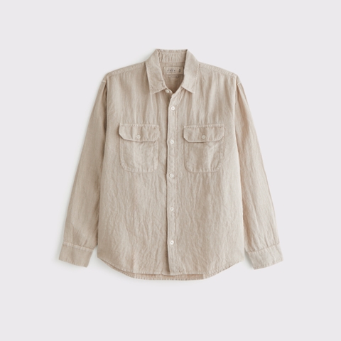 Мужские рубашки Abercrombie & Fitch 100% Linen 2-Pocket Shirt
