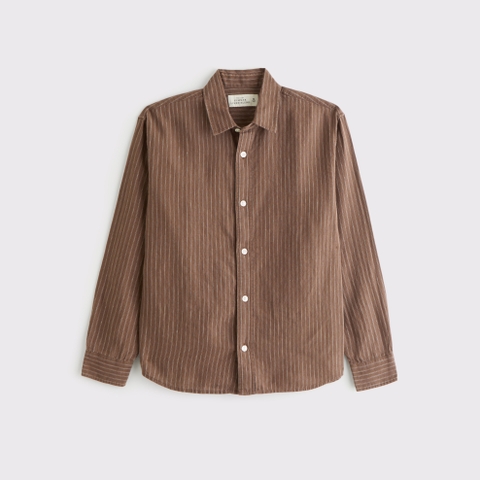 Мужские рубашки Abercrombie & Fitch Linen-Blend Striped Shirt