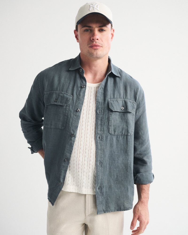 100% Linen 2-Pocket Shirt - thumbnail 7