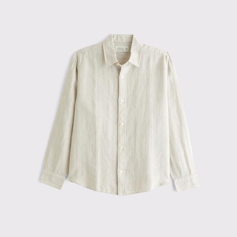 Мужские рубашки Abercrombie & Fitch 100% Linen Button-Up Shirt
