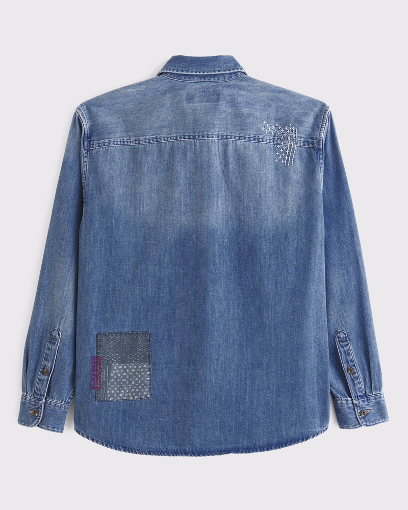 Denim Button-Up Shirt - thumbnail 7