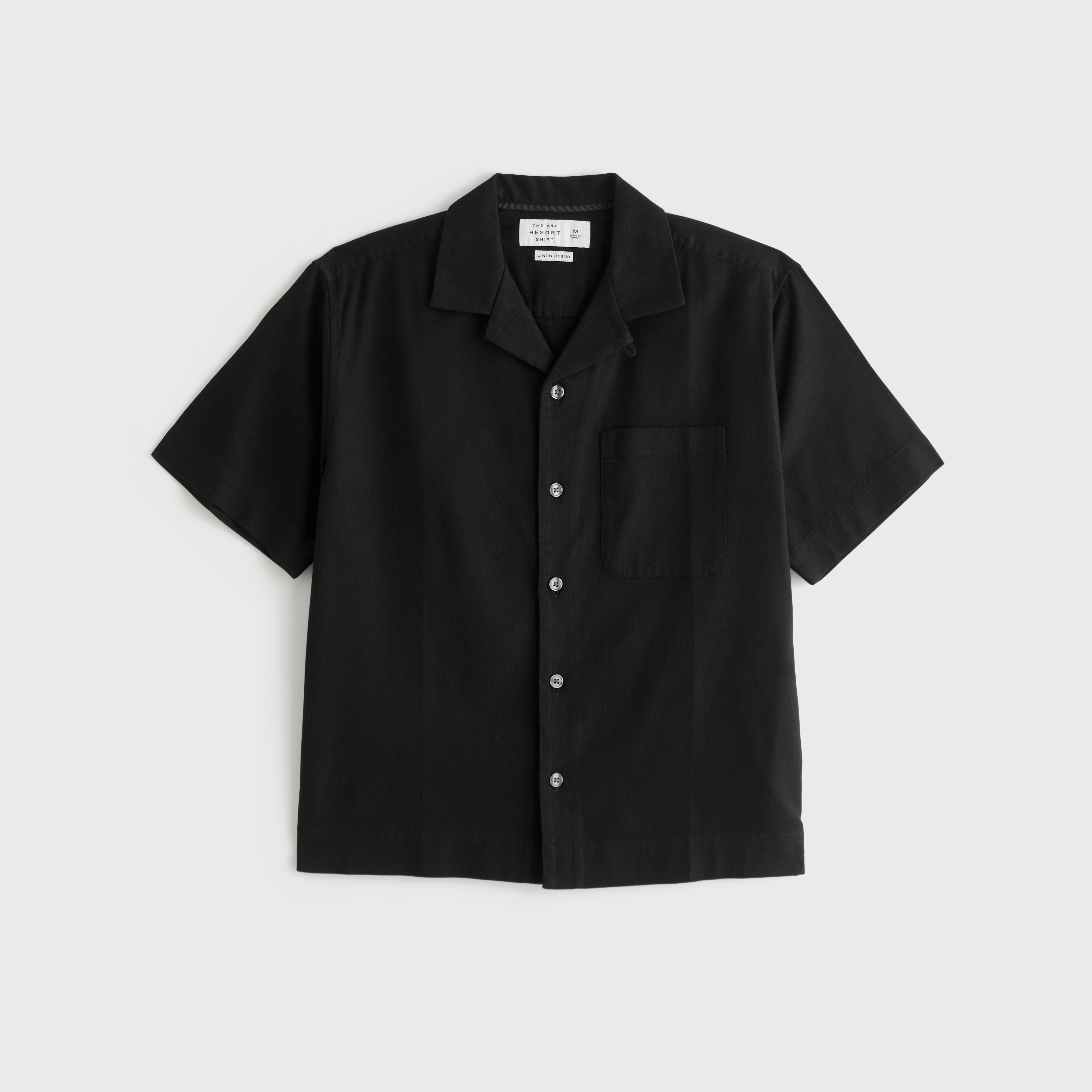 Мужская рубашка Abercrombie & Fitch A&F Resort, цвет: Чёрный
