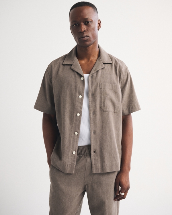 A&F Resort Shirt, Brown view 1