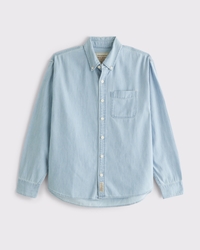 Chambray Denim Button-Up Shirt