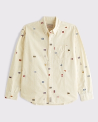 Graphic Button-Up Shirt