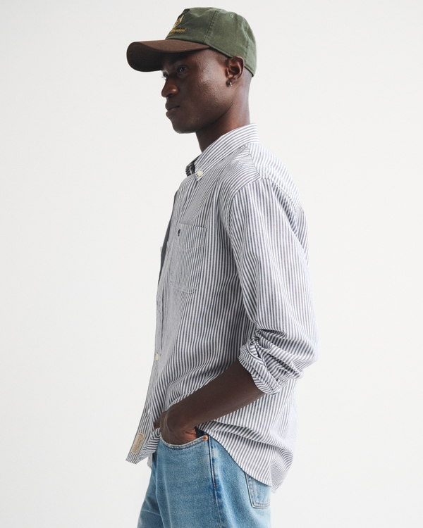 AE Everyday - Chemise boutonnée en oxford rayé | American Eagle France