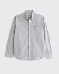 Striped Logo Button-Up Shirt