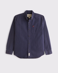 Twill Logo Button-Up Shirt