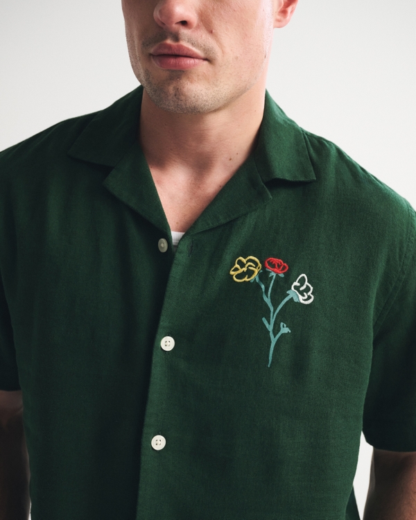 Men's Short-Sleeve Graphic Button-Up Shirt | Men's Tops