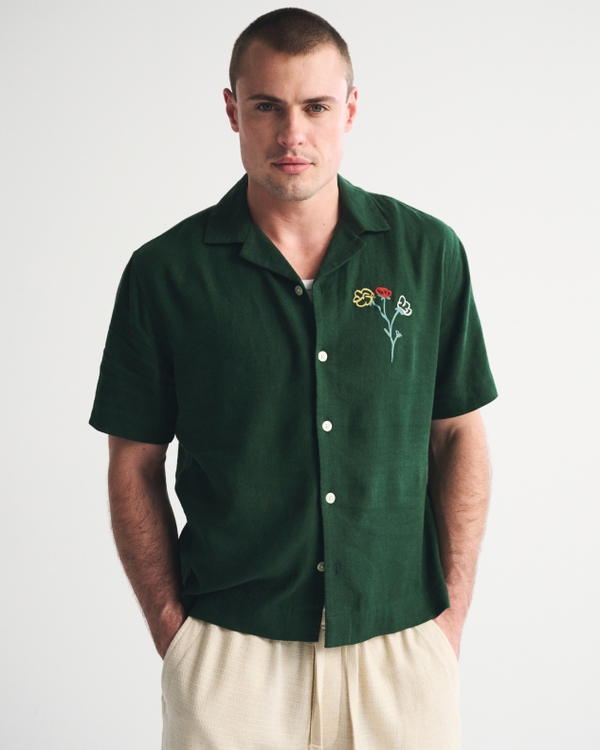 トップス 00s archive asymmetrical button-up shirt Men's Short-Sleeve Graphic Button-Up Shirt | Men's Tops