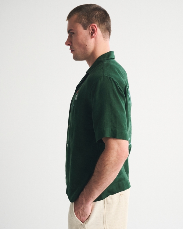 Men's Short-Sleeve Graphic Button-Up Shirt | Men's Tops
