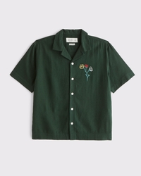 Short-Sleeve Graphic Button-Up Shirt