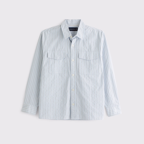 Мужские рубашки Abercrombie & Fitch Long-Sleeve 2-Pocket Shirt