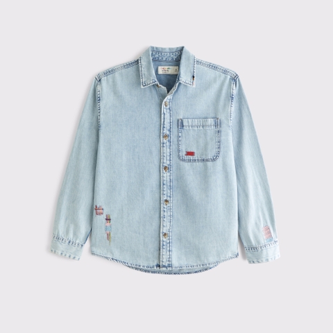 Мужские рубашки Abercrombie & Fitch Pride Denim Shirt