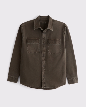 Long-Sleeve Canvas Button-Up Shirt from Abercrombie & Fitch - $85