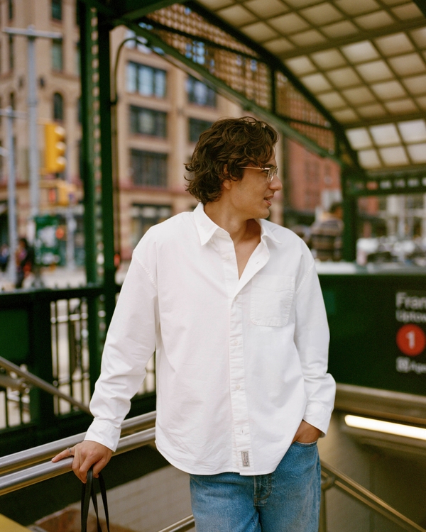 Oxford Button-Up Shirt, White view 1