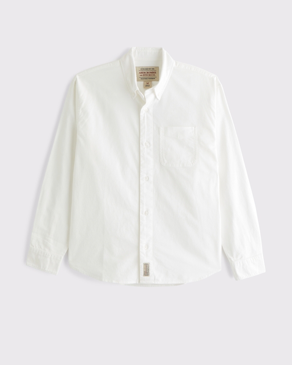 Oxford Button-Up Shirt, White view 1