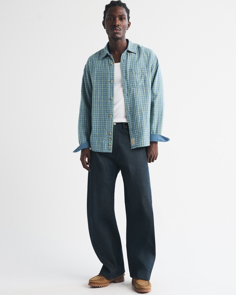 Double Cloth Plaid Shirt
