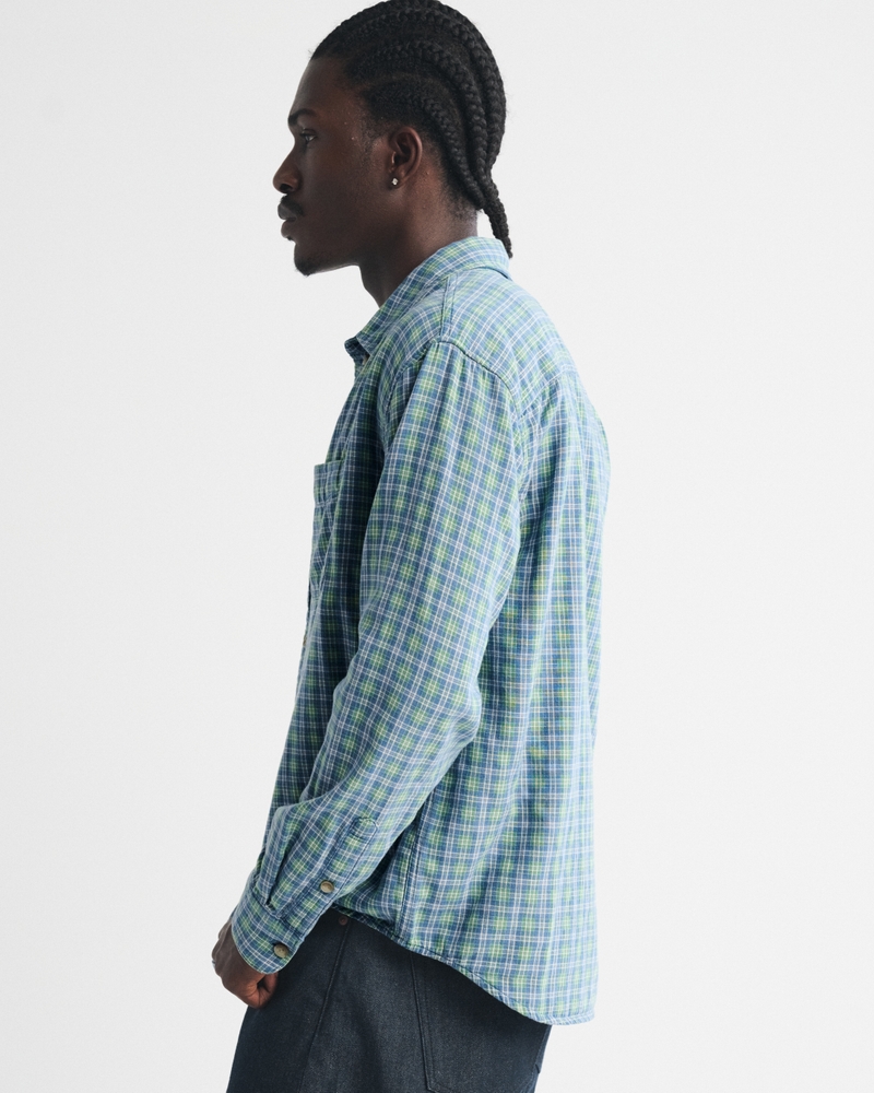 Double Cloth Plaid Shirt - thumbnail 4