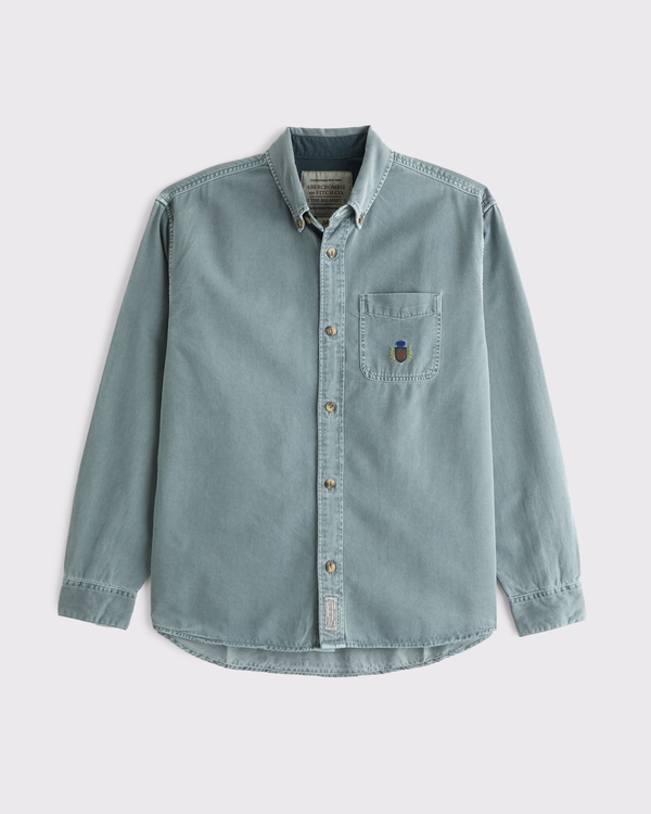 メンズ 長袖ボタンダウンシャツ | Abercrombie & Fitch