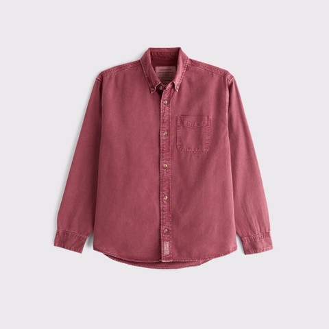Мужские рубашки Abercrombie & Fitch Twill Button-Up Shirt