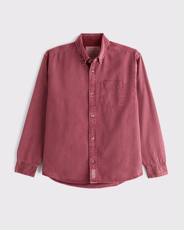 メンズ 長袖ボタンダウンシャツ | Abercrombie & Fitch