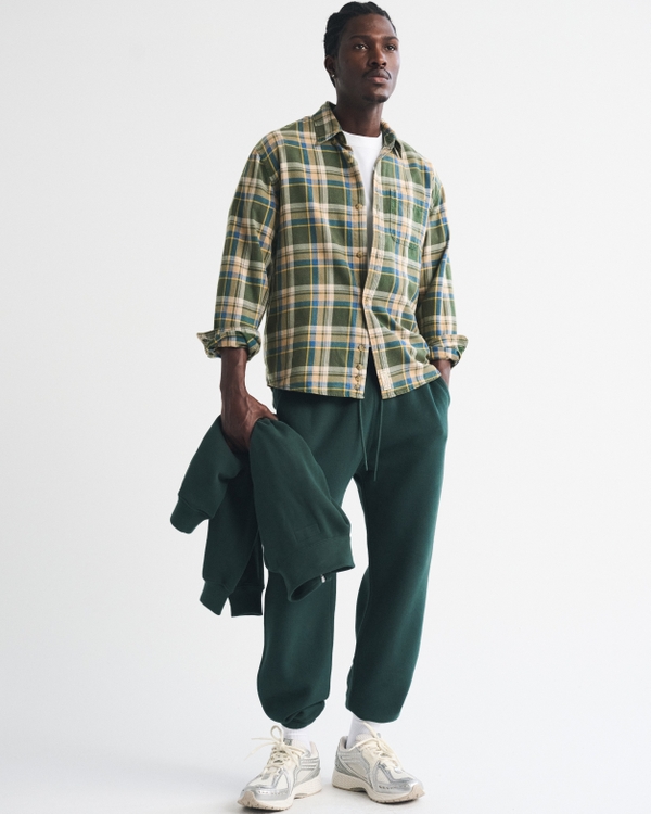 100% Cotton Flannel, Green Plaid view 2