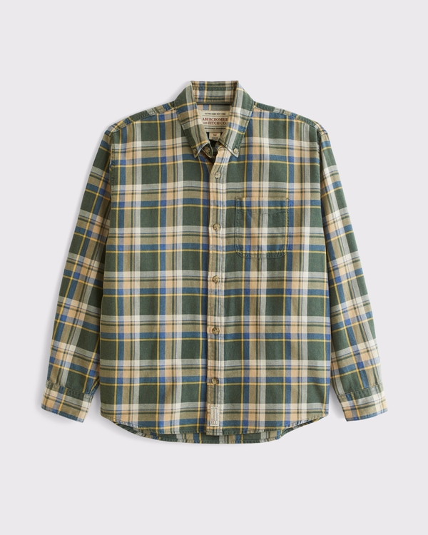 100% Cotton Flannel, Green Plaid view 1
