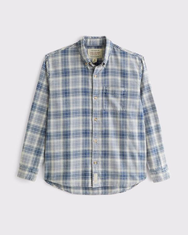100% Cotton Flannel, Navy Plaid view 1