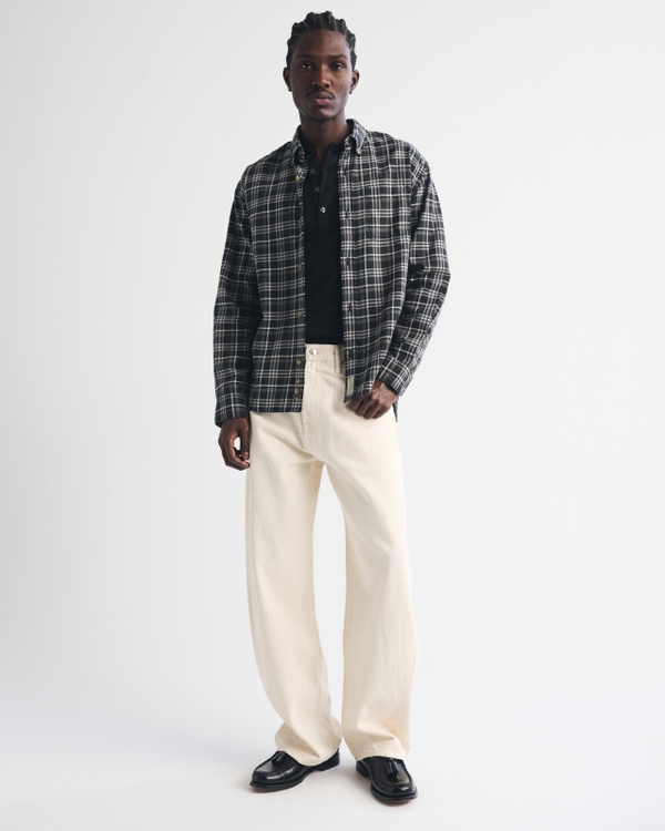 100% Cotton Flannel, Black Plaid view 2