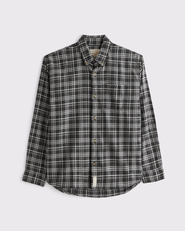 100% Cotton Flannel, Black Plaid view 1