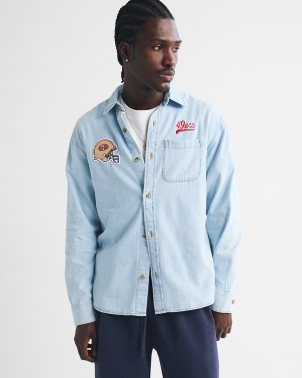 San Francisco 49ers Denim Button-Up Shirt