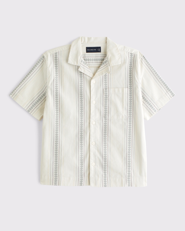 A&F Resort Shirt, Cream Stripe view 1