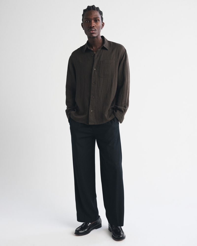 Lyocell-Blend Button-Up Shirt