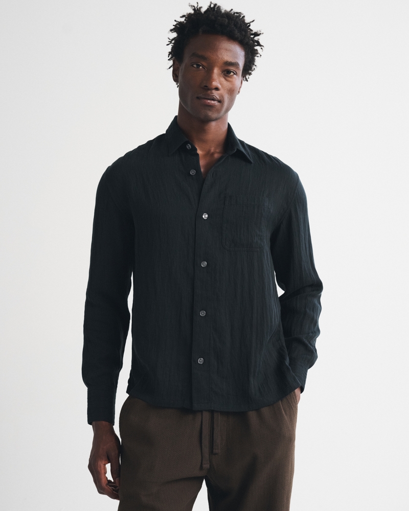 Lyocell-Blend Button-Up Shirt - thumbnail 7