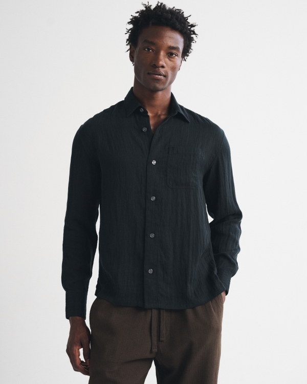 Lyocell-Blend Button-Up Shirt