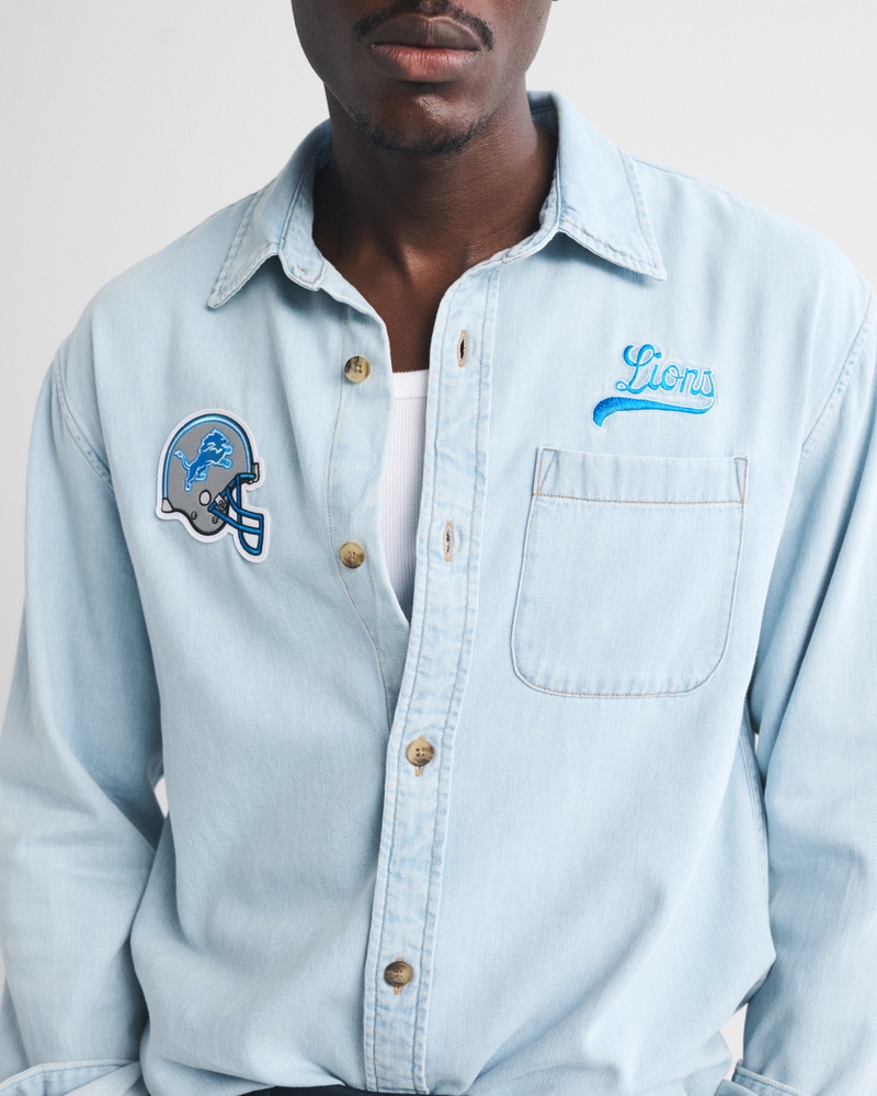 New England Patriots Denim Button-Up Shirt - thumbnail 9
