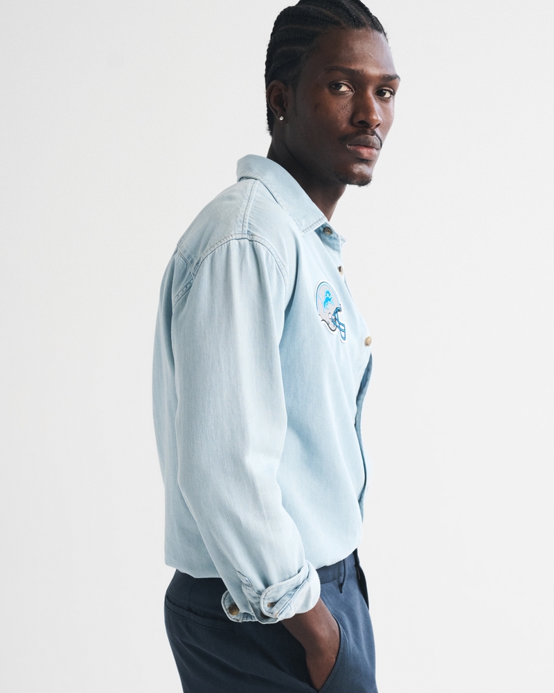 New England Patriots Denim Button-Up Shirt - thumbnail 10