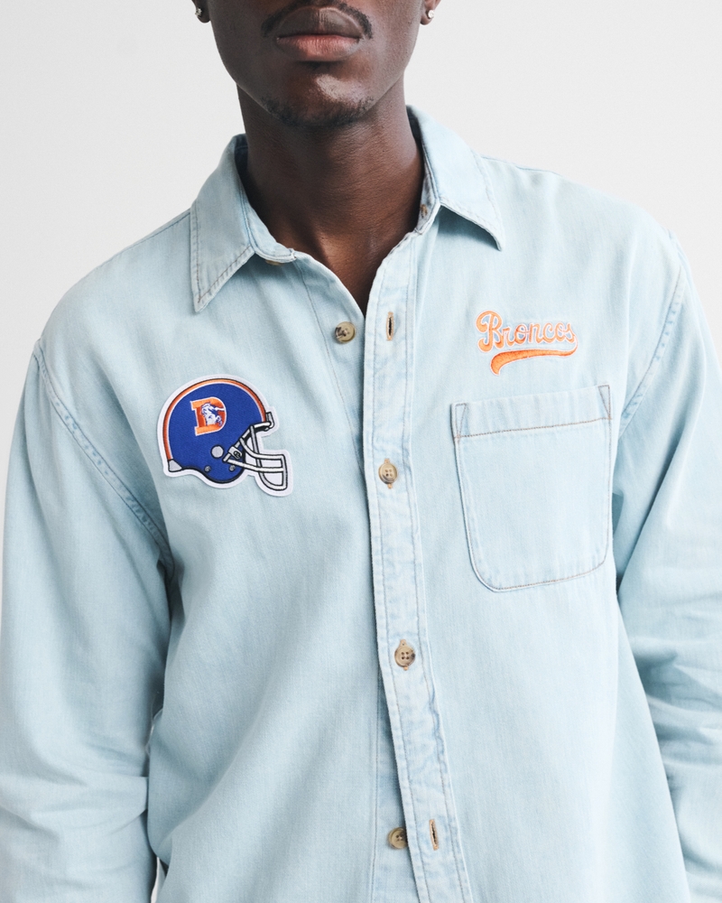 New England Patriots Denim Button-Up Shirt - thumbnail 4