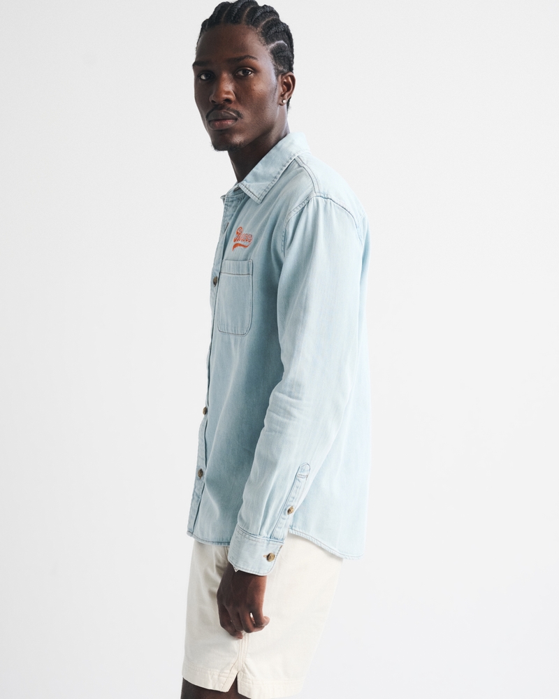 New England Patriots Denim Button-Up Shirt - thumbnail 5