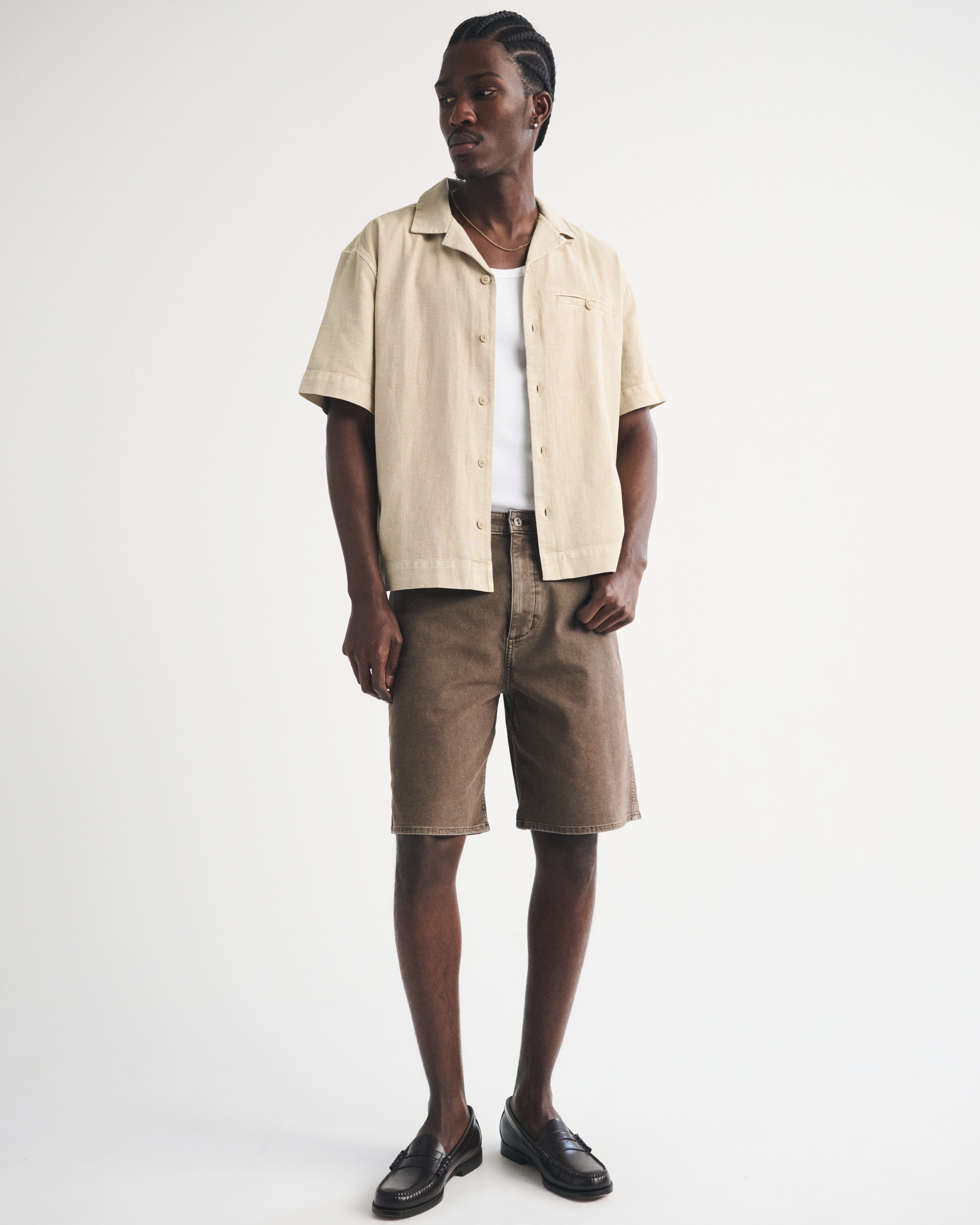 Мужские рубашки Abercrombie & Fitch Boxy Button-Up Shirt — фото 3