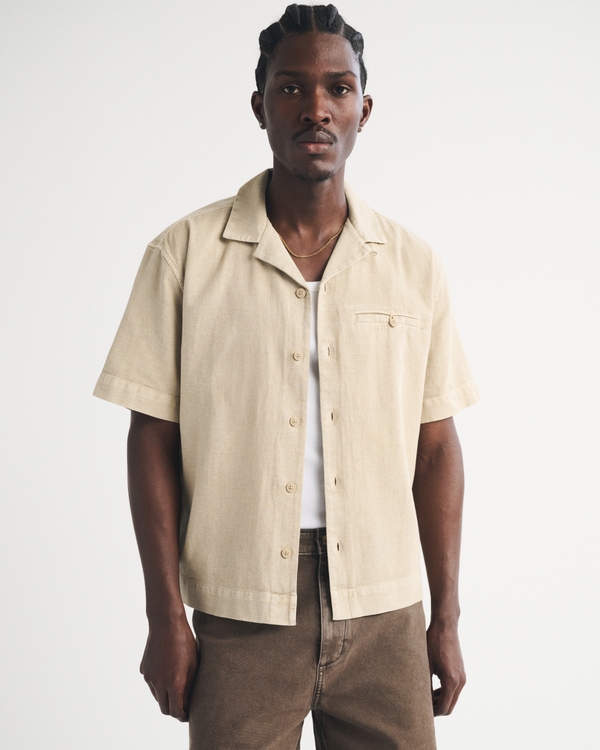 Men's Boxy Button-Up Shirt | Men's Tops | Abercrombie.com