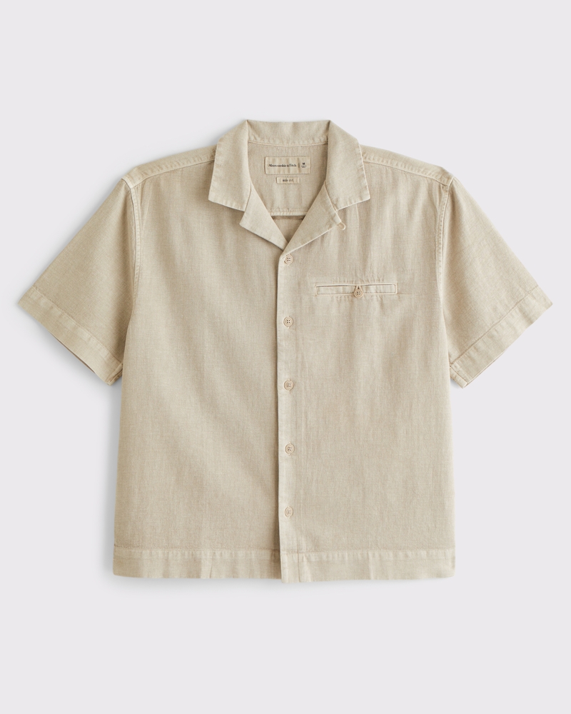 メンズ ボクシー ボタンアップシャツ | メンズ トップス | Abercrombie.com