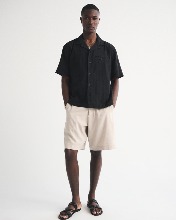 メンズ ボクシー ボタンアップシャツ | メンズ トップス | Abercrombie.com