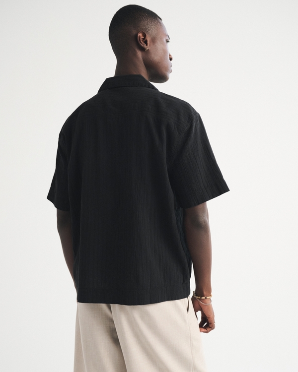 メンズ ボクシー ボタンアップシャツ | メンズ トップス | Abercrombie.com